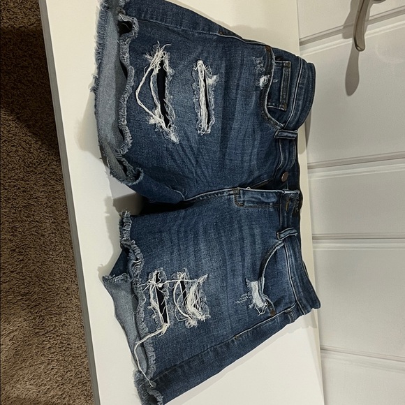 Judy Blue Pants - Judy Blue Dark Blue Distressed Jean Shorts